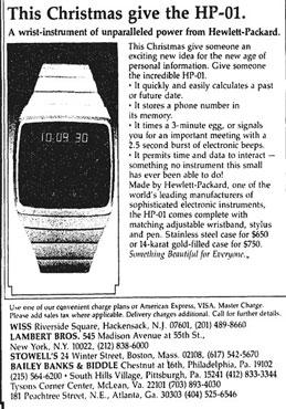 HP-01 ad Christmas 1977